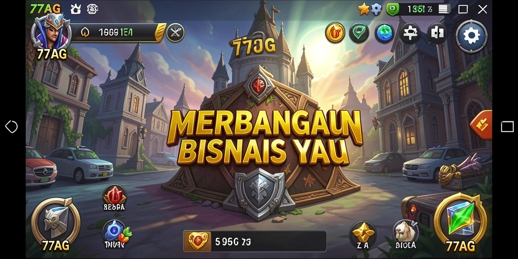 Screenshot gameplay Tycoon yang menampilkan pembangunan bisnis.