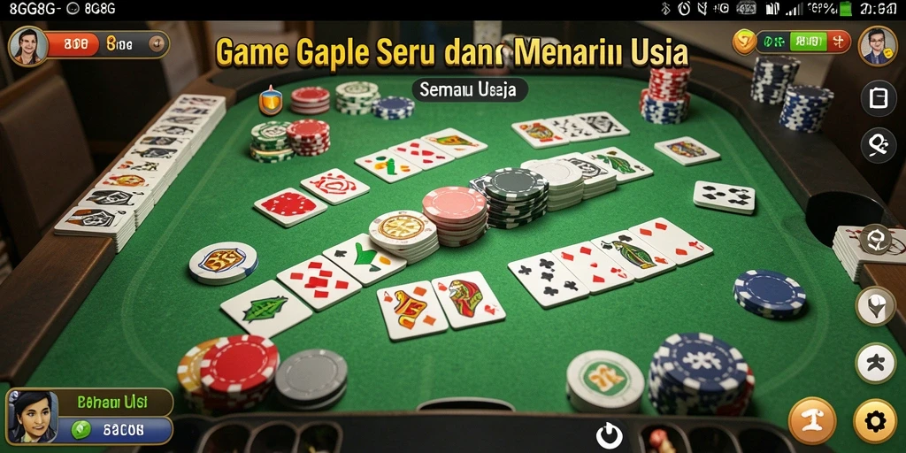 Tampilan gameplay Gaple yang seru dan interaktif dari 8G8G.