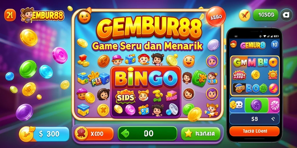 Tampilan menarik dari gameplay Bingo di GEMBUR88.