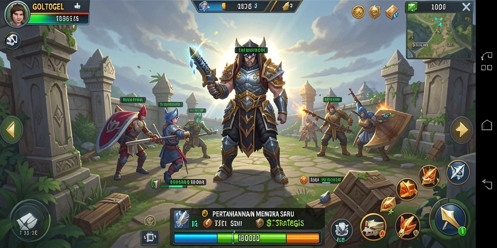 Tangkapan layar gameplay GOLTOGEL yang menarik dengan strategi Tower Defense.
