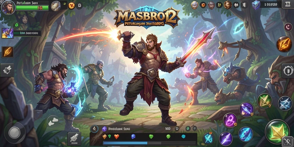 Tangkapan layar gameplay MASBRO12 menunjukkan aksi pertarungan yang mendebarkan.