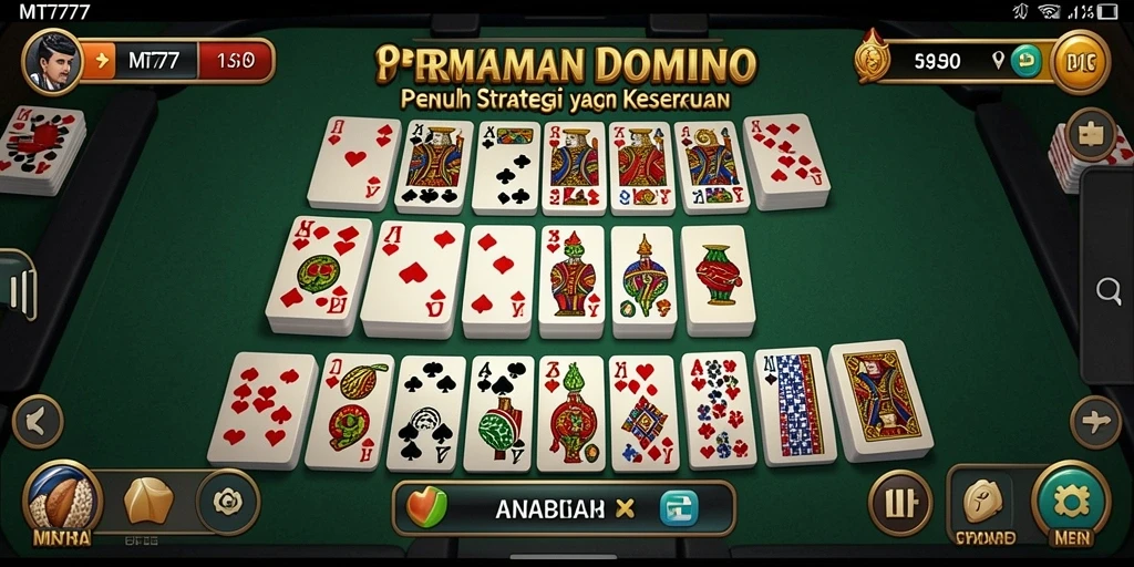 Tampilan permainan domino yang menarik dan menggugah selera.