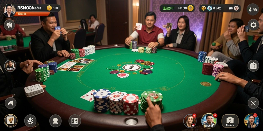 Tampilan screenshot RSNOK menampilkan gameplay Poker yang seru dan interaktif.